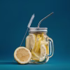 Набор Mellow, с изогнутой трубочкой, серебристый