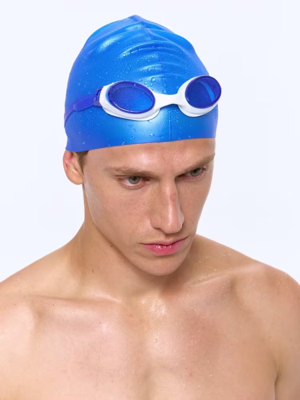 Очки для плавания Swimatic, синие с белым