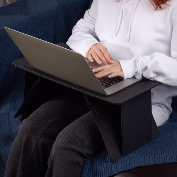 Складной стол для ноутбука с беспроводной зарядкой Kickstand Table, серый
