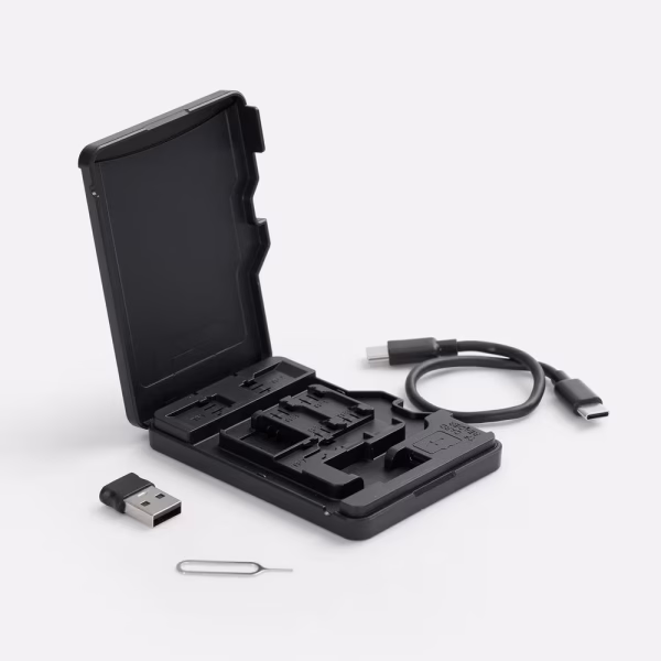 Органайзер для карт памяти и SIM с кардридером Multitask, черный