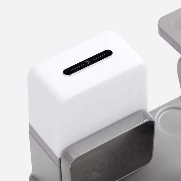 Зарядная станция с электронными часами и подсветкой Large Charge ver.3, серая