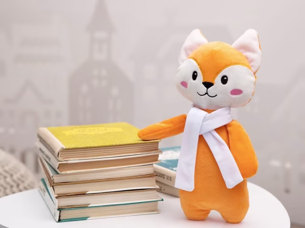 Мягкая игрушка Beastie Toys, лисенок с белым шарфом