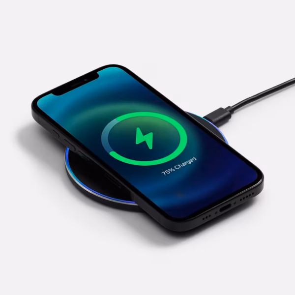 Беспроводное зарядное устройство с подсветкой Lightcore, черное