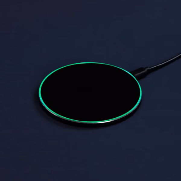 Беспроводное зарядное устройство с подсветкой Lightcore, черное