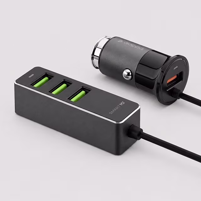 АЗУ 1 USB + 3 USB для пассажиров, QC 3.0, 7Аa