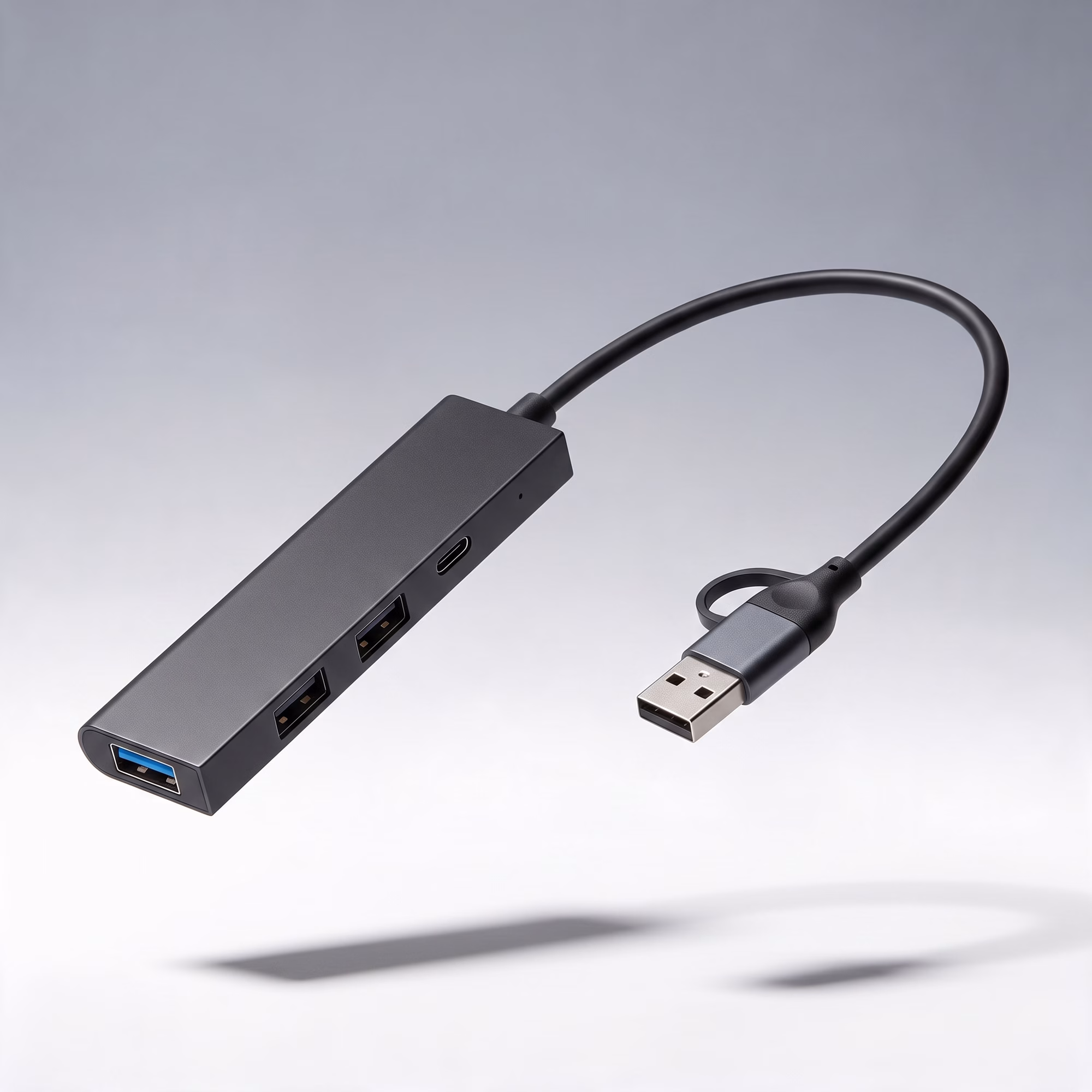 USB-хаб Command с коннектором 2-в-1 USB-C и USB-A, 2.0/3.0