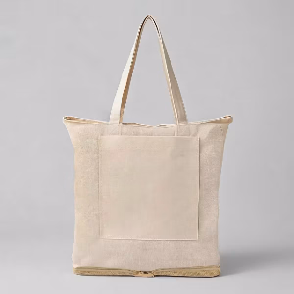 Складная сумка Jute из хлопка и джута с карманом