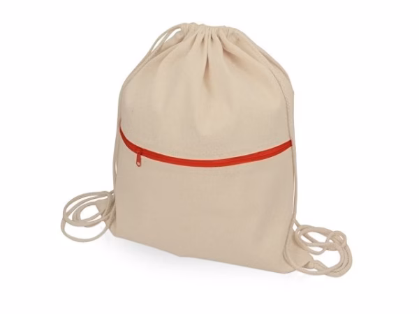 Рюкзак-мешок Lark из хлопка 180 г/м2 с цветной молнией