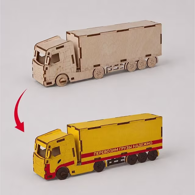 Деревянный 3d пазл Грузовик